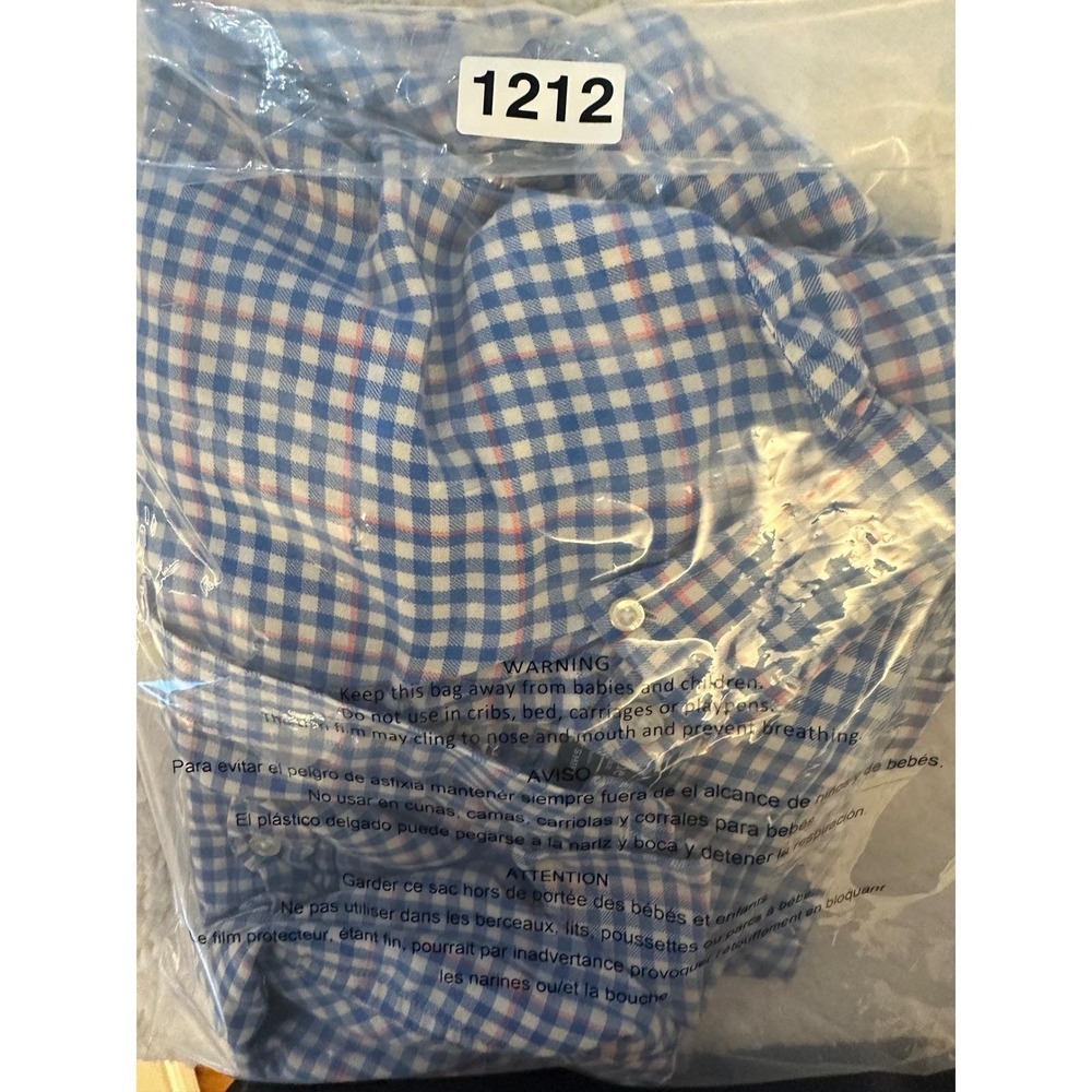 Vineyard Vines Slim Fit Crosby Gingham Button Down‎ Shirt Men Size L Blue Pink - Picture 7 of 7